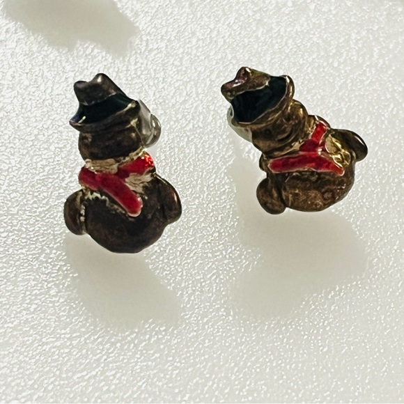 Four Sets Vintage Christmas Earring Stud Sets Santa Bell SnowmanHoliday Jewelry - Picture 5 of 16
